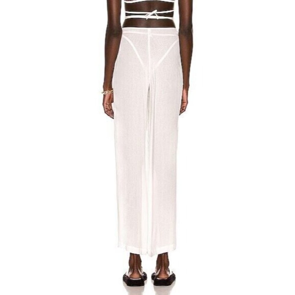 Adam Selman Sport Vacation Pants White Tie Waist - Picture 3 of 6